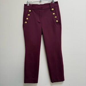 White House Black Market Maroon Trousers JOLIE straight leg. Size- 6